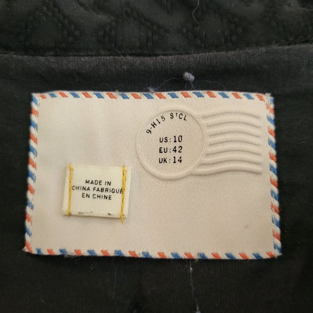 Anthropologie Postmark Womens US 10 Four Corners Shirt Dress Black Cotton Hi-Lo - Picture 10 of 12